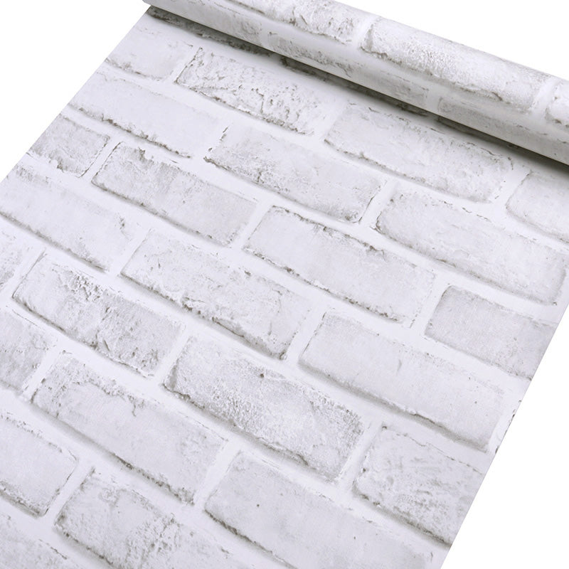 Papel Tapiz Ladrillos Blanco Autoadherible Pared 45cm X 10m HY53