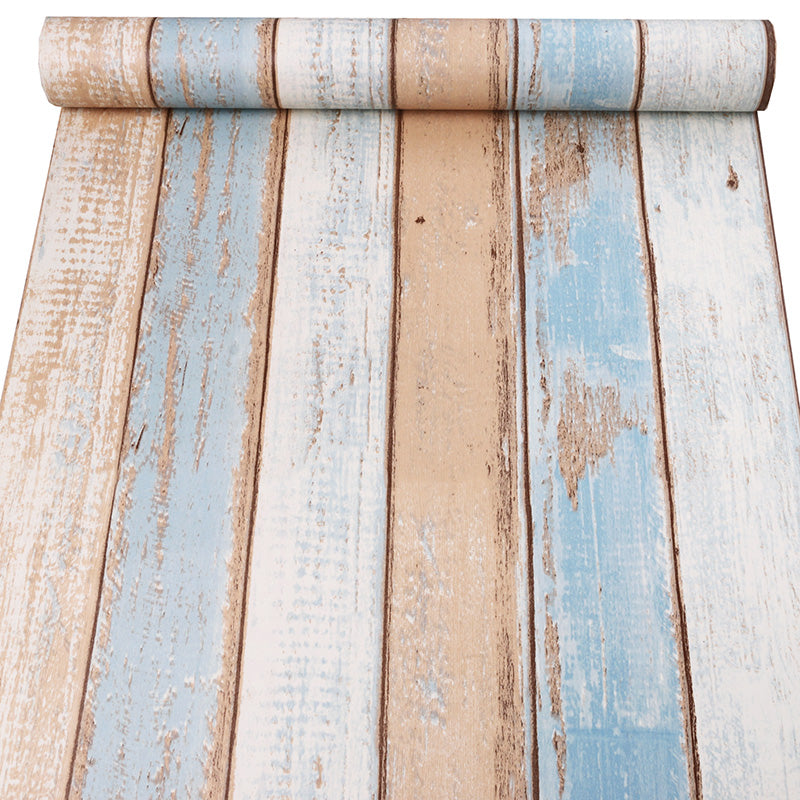 Papel Tapiz Autoadherible con Diseño de Madera de Colores Removible 10m x 45cm HY9305