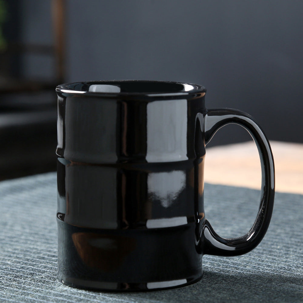 Taza Cerámica En Forma De Barril De Petróleo Bidón Gasolina Regalo 450ml