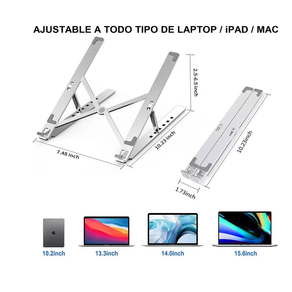 Base Soporte Laptop Tablet De Aluminio Ajustable Universal Organizador de Escritorio