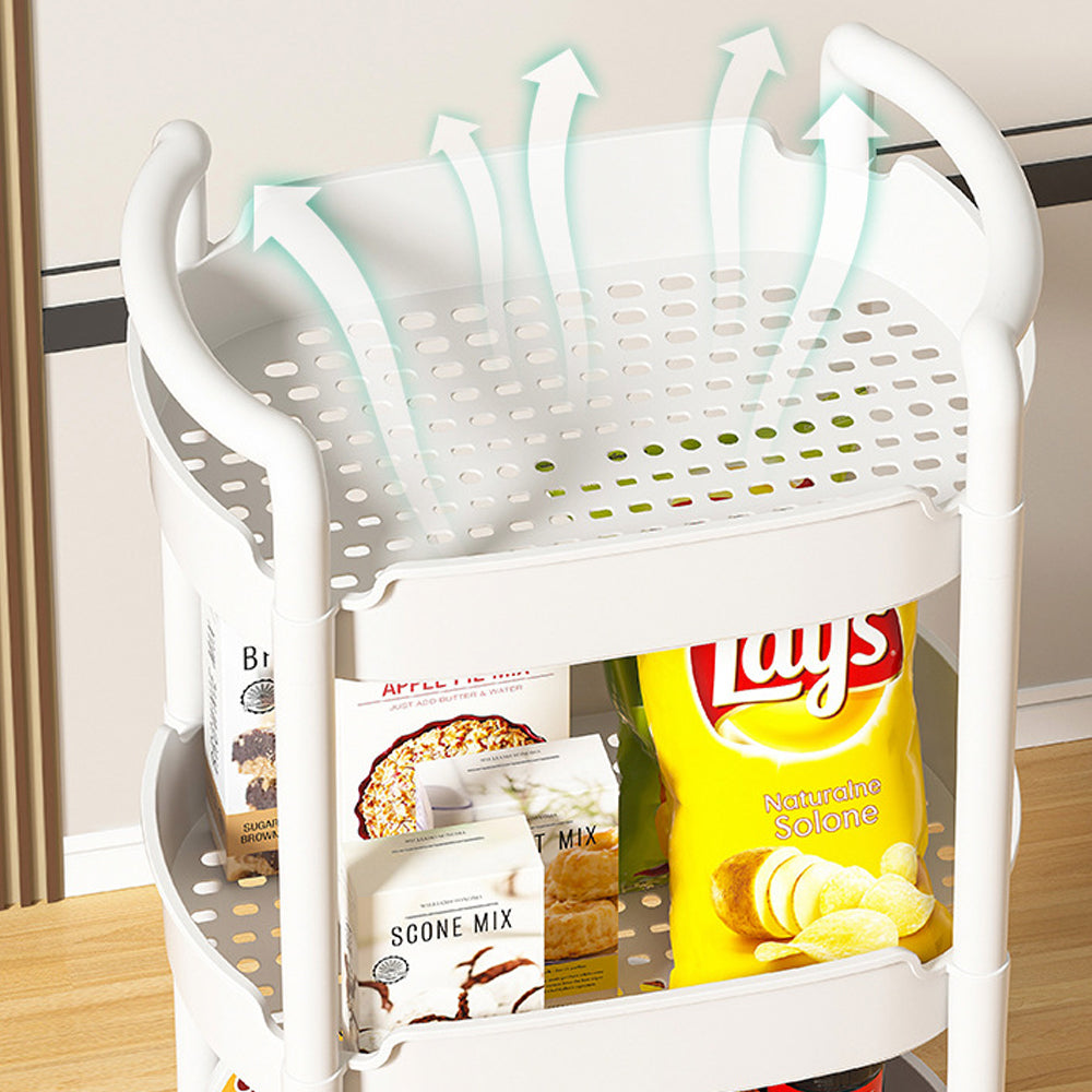 Carrito Organizador Multiusos 3 Niveles Rueda 360 Cocina Baño 360 Plástico