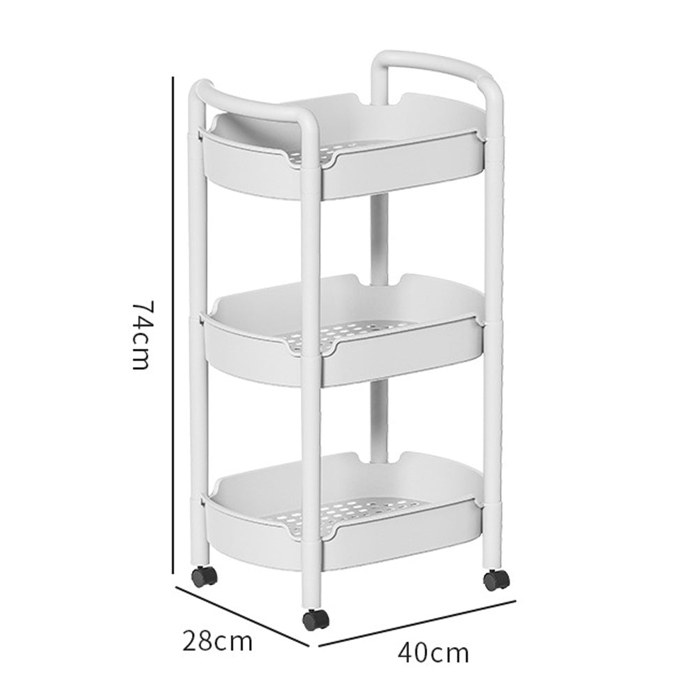 Carrito Organizador Multiusos 3 Niveles Rueda 360 Cocina Baño 360 Plástico