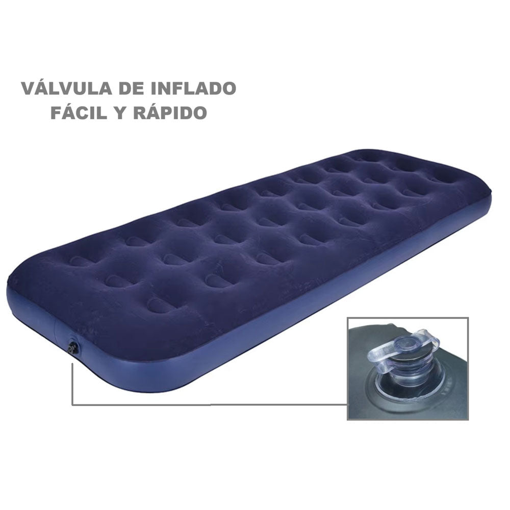 2 Colchones Inflables Individuales Camping Hogar Portátiles