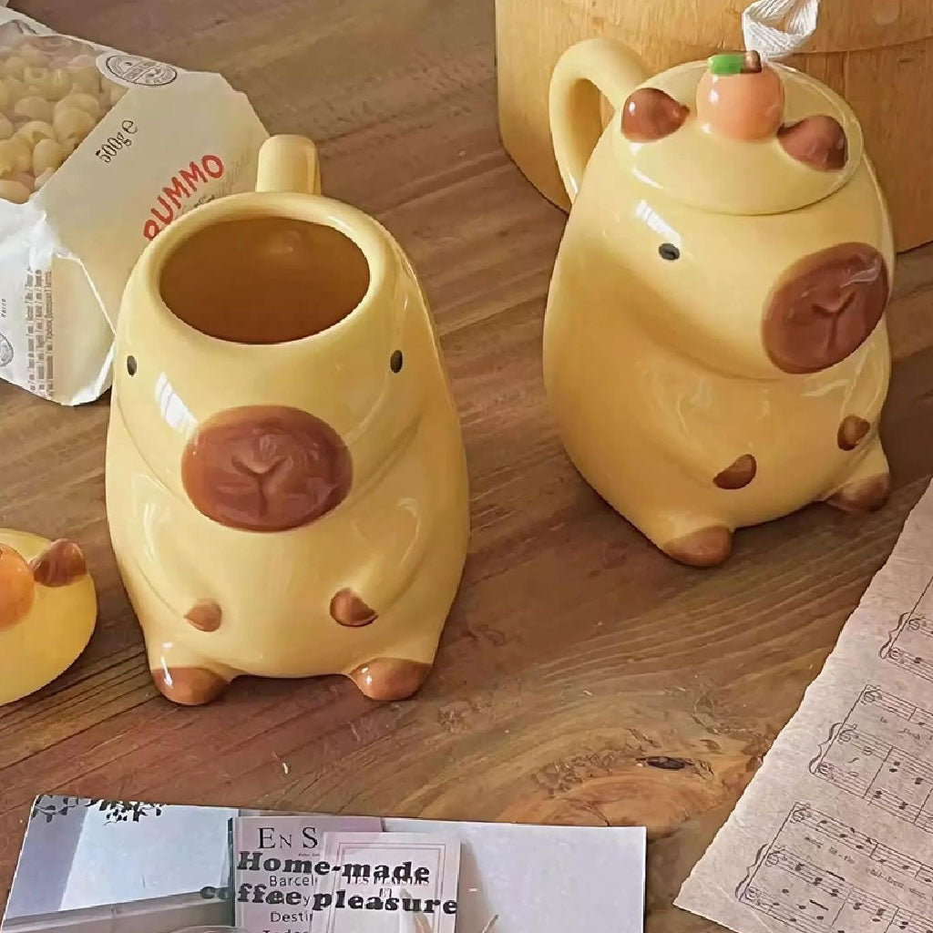 Taza de Cerámica en Forma de Capibara Capybara – Ternura y Estilo para tu Café Diario 350ml