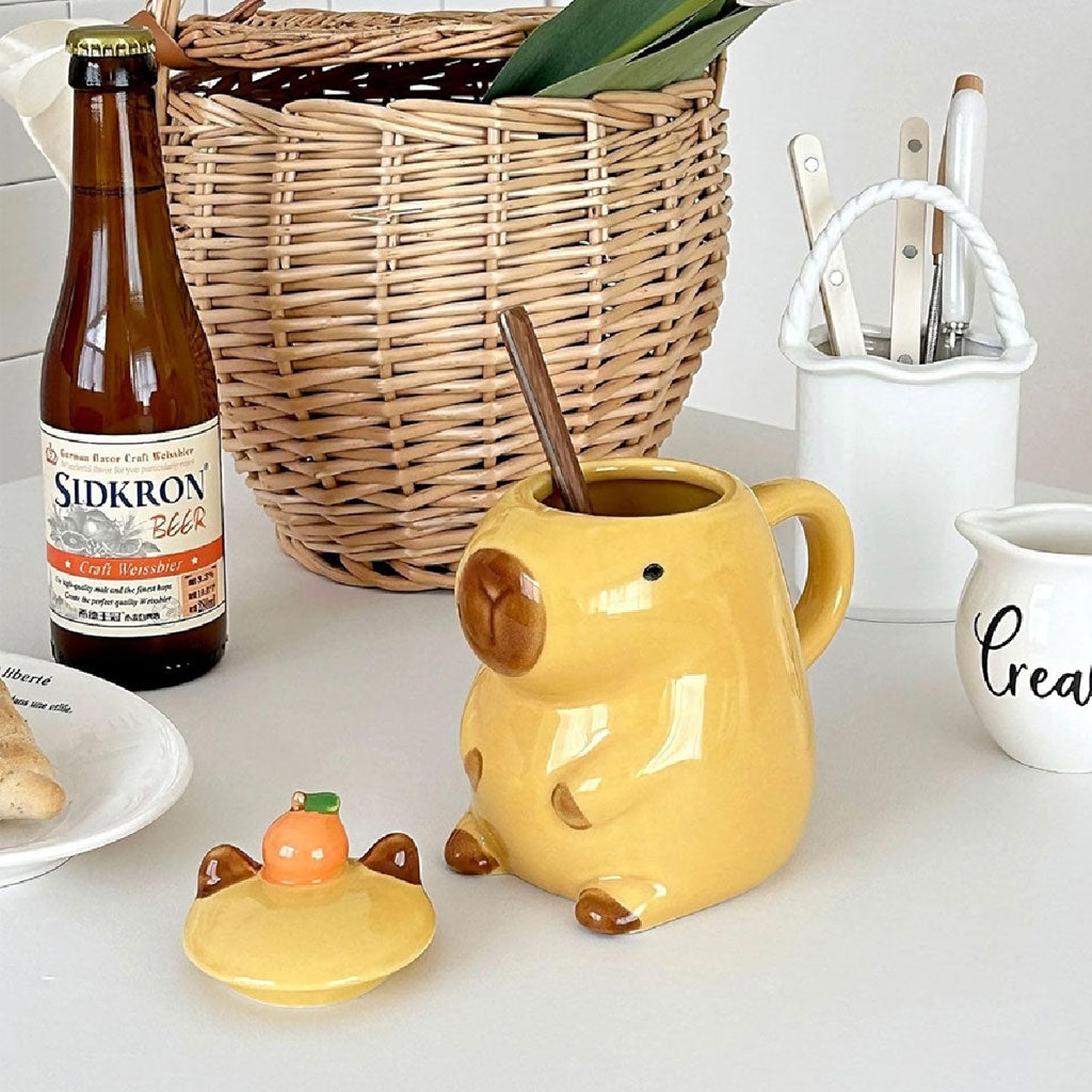 Taza de Cerámica en Forma de Capibara Capybara – Ternura y Estilo para tu Café Diario 350ml