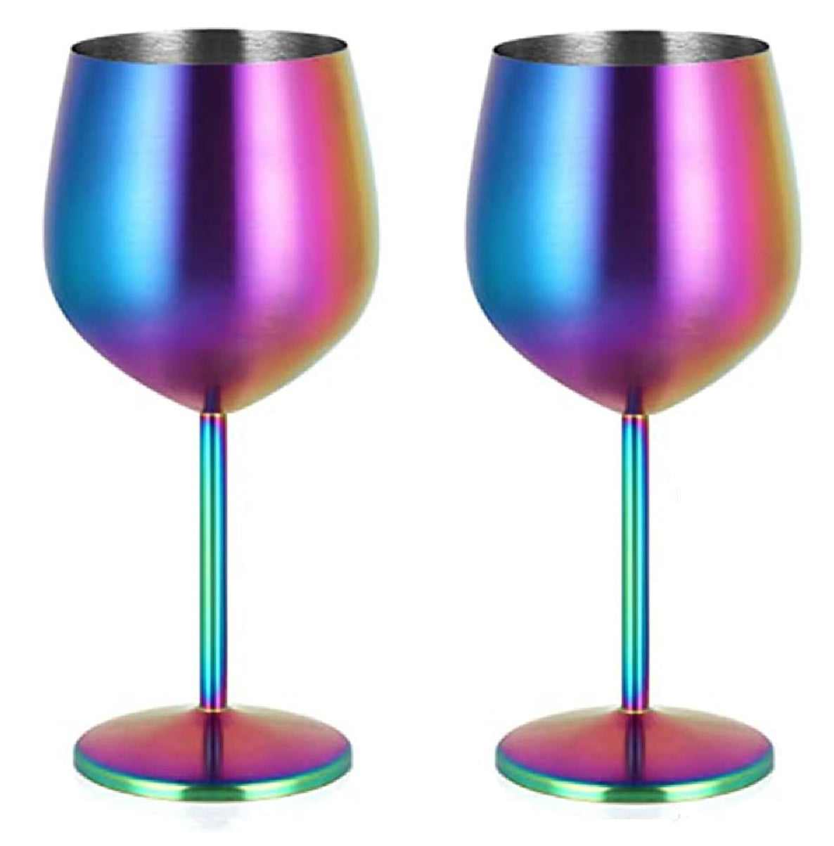 2 Copas Vino Tinto Champagne Champaña Acero Inox Elegantes 550ml Para Bar