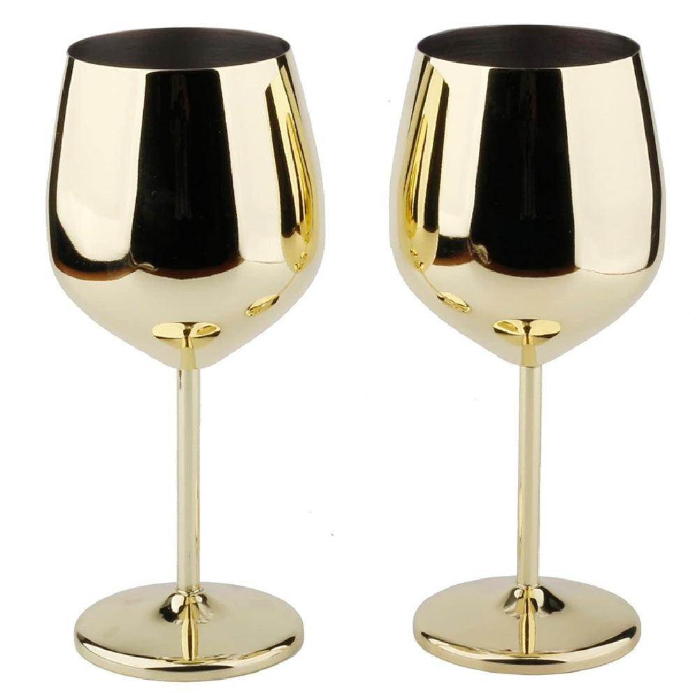 2 Copas Vino Tinto Champagne Champaña Acero Inox Elegantes 550ml Para Bar