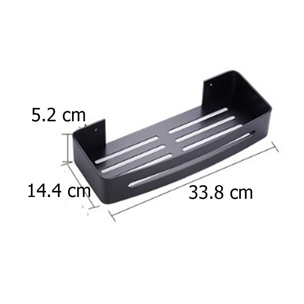 Estante para Ducha de Baño Sin Taladro Aluminio Adhesivo con 2 Ganchos