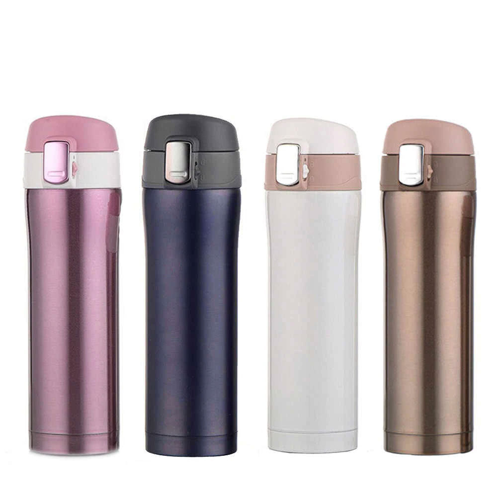 Termo De Acero Inoxidable Con Seguro Antiderrame 500ml