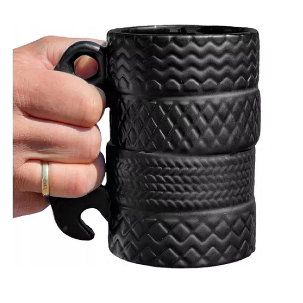Taza Cerámica Forma De Llantas Con Mango De Llave Mecánica