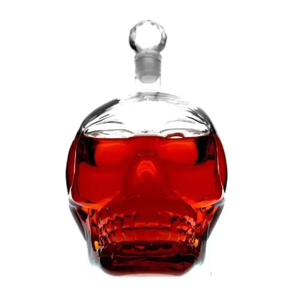 Licorera de Cristal En Forma de Craneo Calavera con Tapon 1L