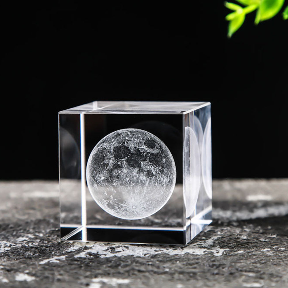 Pisapapeles De Cristal 3d, Adornos De Grabado con Elegancia Cubo de Cristal para Adornar tu Escritorio, Centro de Mesa