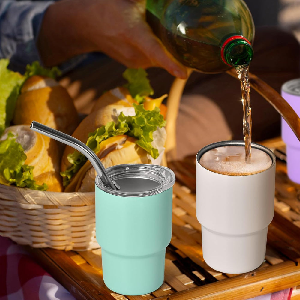 Shot Vaso de Chupito con Tapa y Popote, Vasos de Chupito de Doble Pared Aislados Kawaii Vaso de café espresso cosas lindas regalos divertidos, y originales