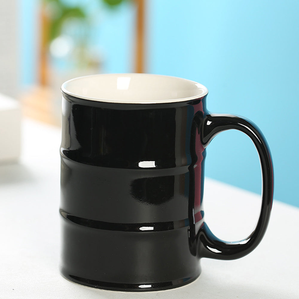 Taza Cerámica En Forma De Barril De Petróleo Bidón Gasolina Regalo 450ml