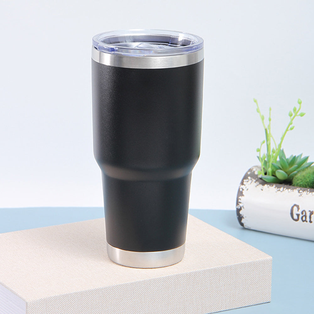 Termo Vaso de Acero Inoxidable 30oz Doble Pared Aislada al Vacío para Bebidas Frías y Calientes con Pajita y Popote Regalos Corporativo