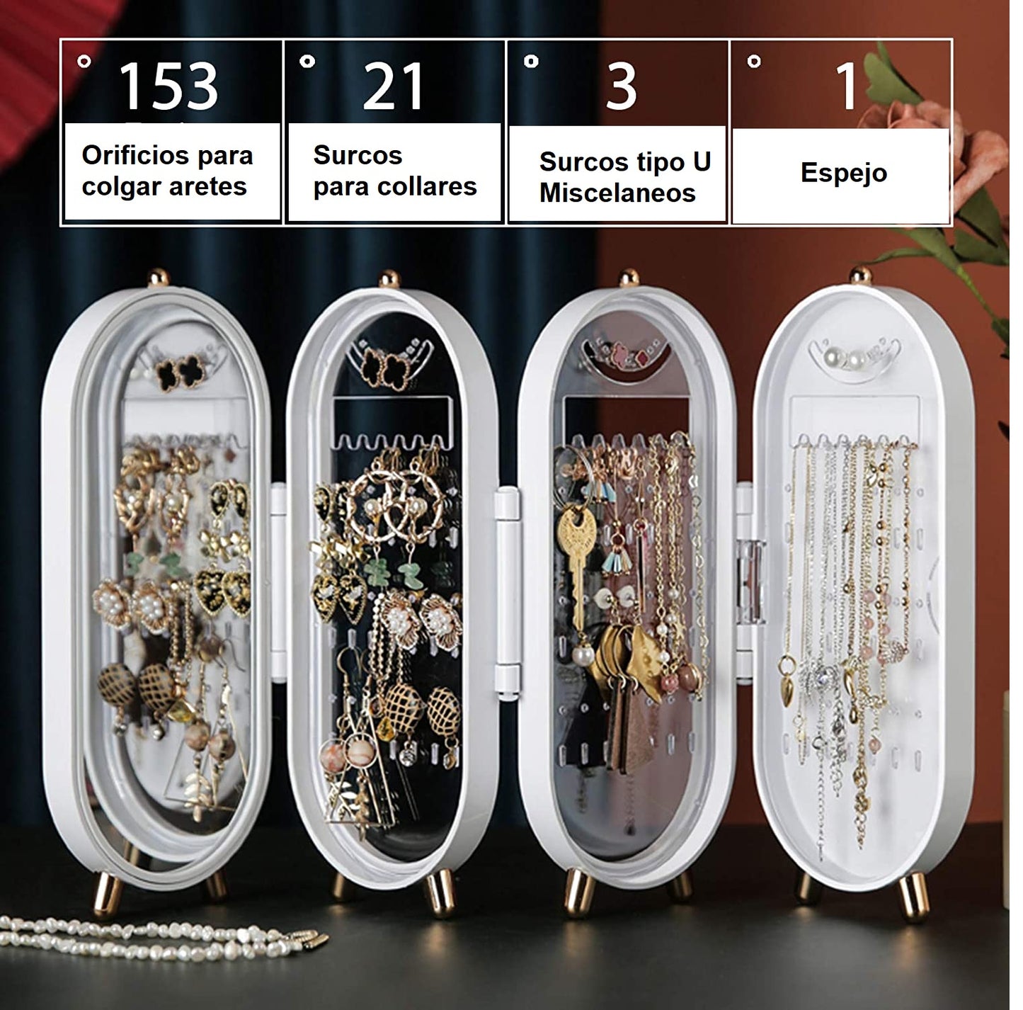 Organizador Exhibidor Estuche De Joyas Joyero Portable Viaje