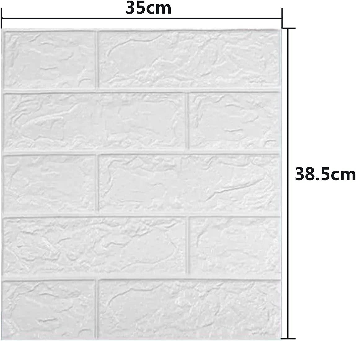 Set 10 Pz Papel tapiz 3D de ladrillo blanco autoadhesivo para paredes decorativas