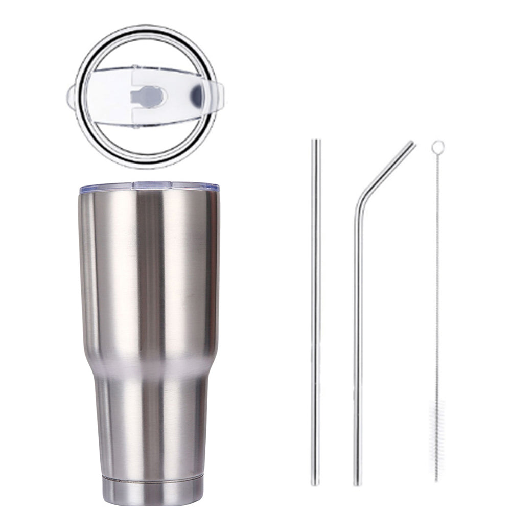 Termo Vaso de Acero Inoxidable 30oz Doble Pared Aislada al Vacío para Bebidas Frías y Calientes con Pajita y Popote Regalos Corporativo