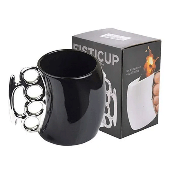Taza de Cerámica en Forma de Manopla Puño Boxer Negra