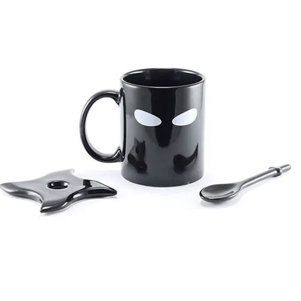 Taza Ninja de Cerámica con Cuchara y base de Estrella