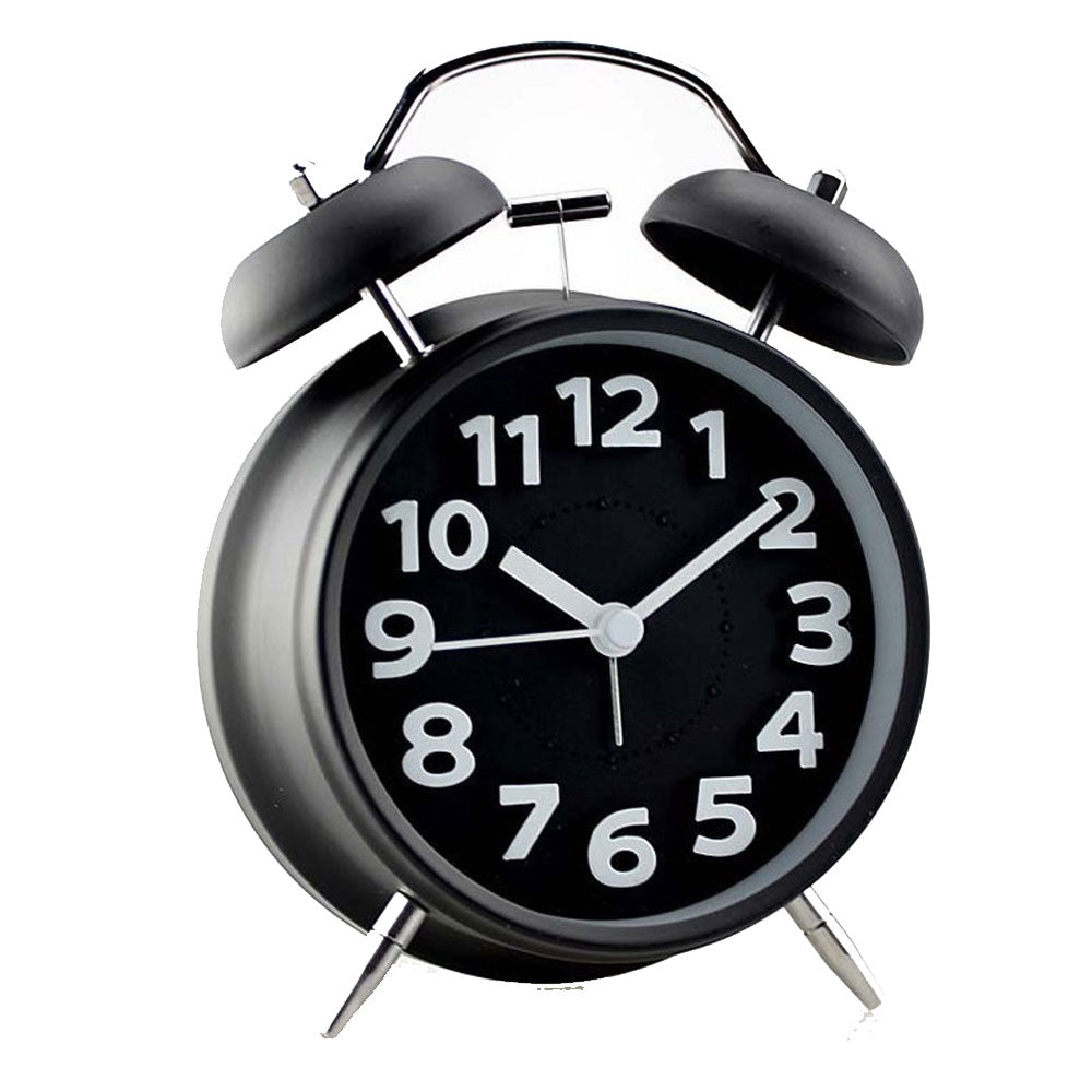 Reloj despertador de mesa redondo estilo Minimalsta Vintage Clásico Doble Campana Con Luz