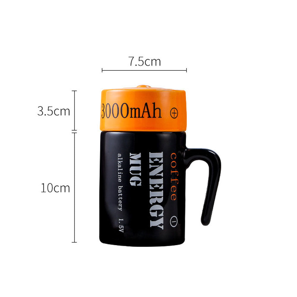 Taza de Cerámica en Forma de Batería Pila AA Multicolor
