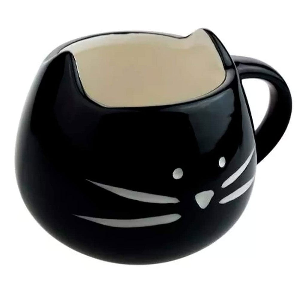Taza de Céramica en Forma de Gato Gatito 3D Negro