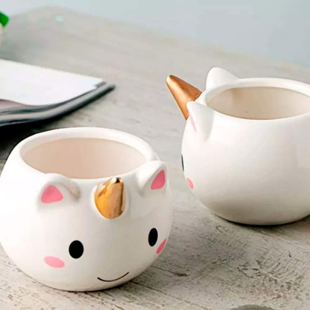 Taza Ceramica en Forma de Unicornio