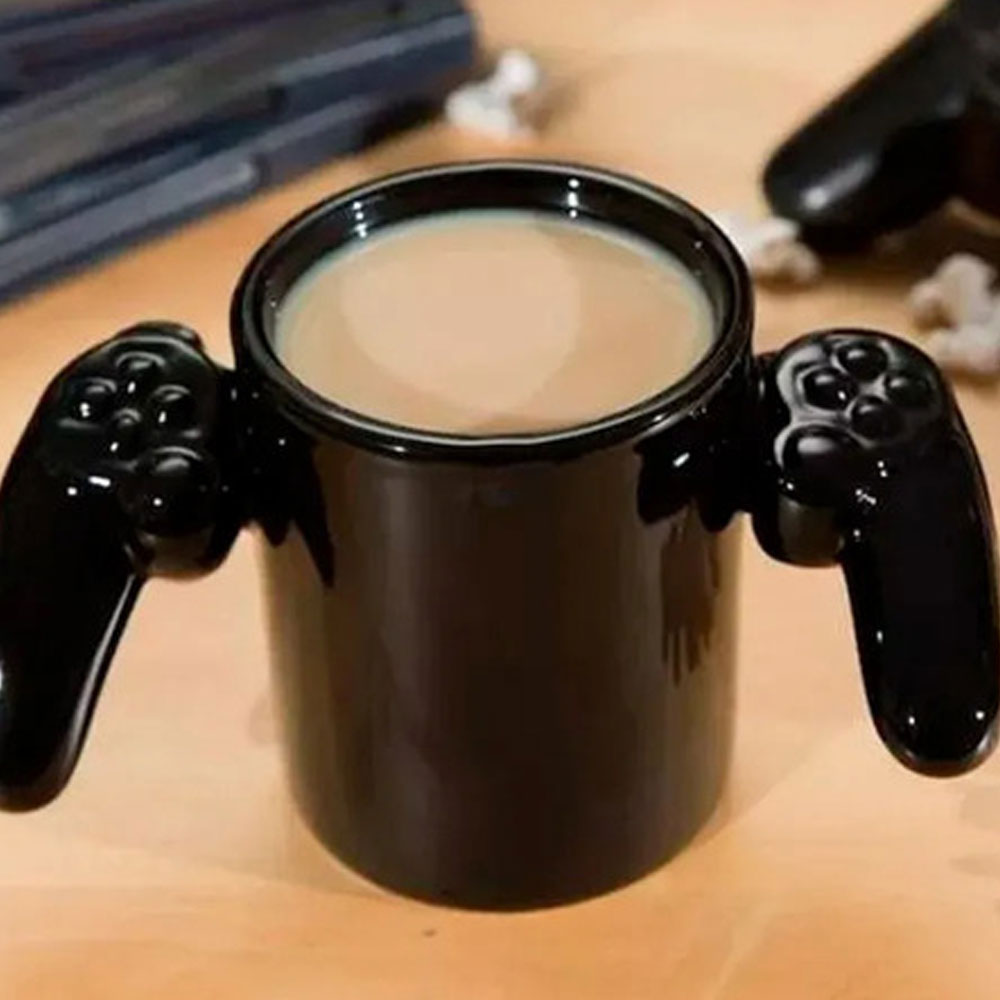 Taza Game Over Ceramica Color Negro Gamer