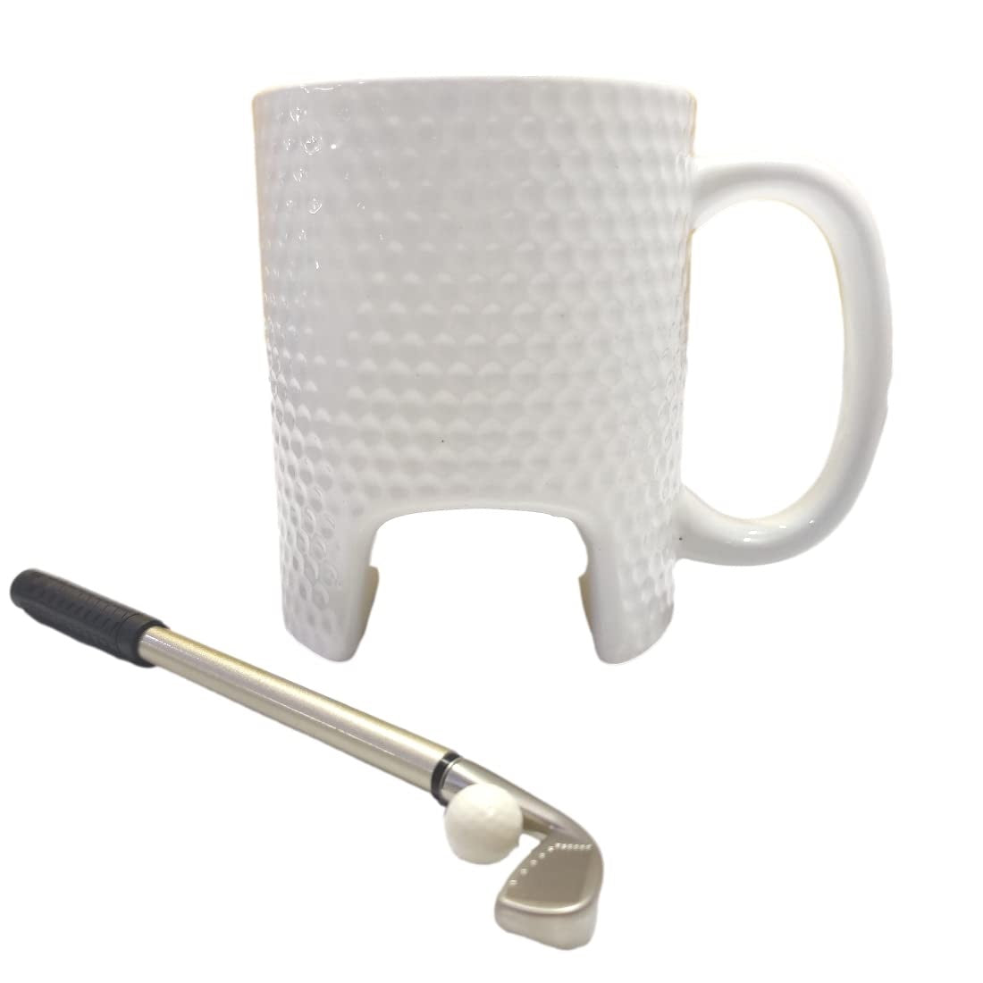 Taza De Cerámica Con Juego De Mini Golf Pluma Incluída