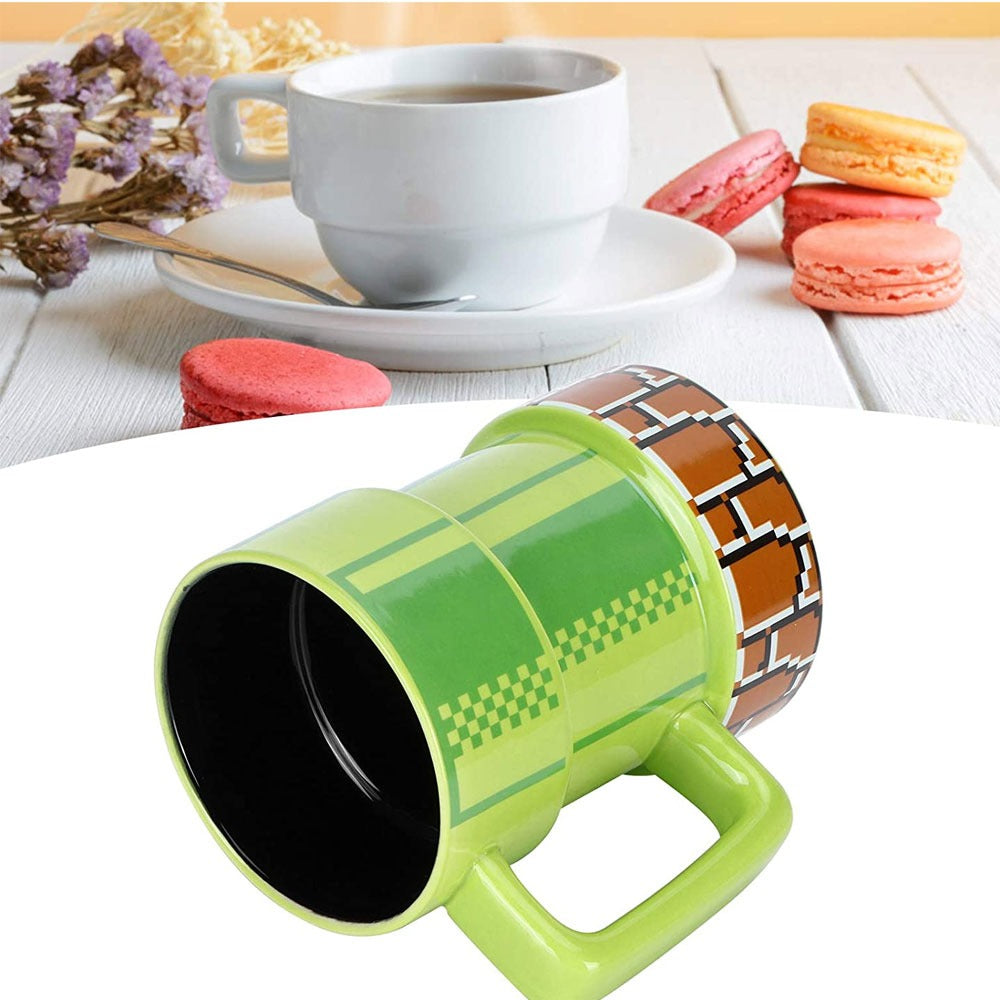 Taza Cerámica En Forma De Tubería Mario Bross Gamer Videojuegos