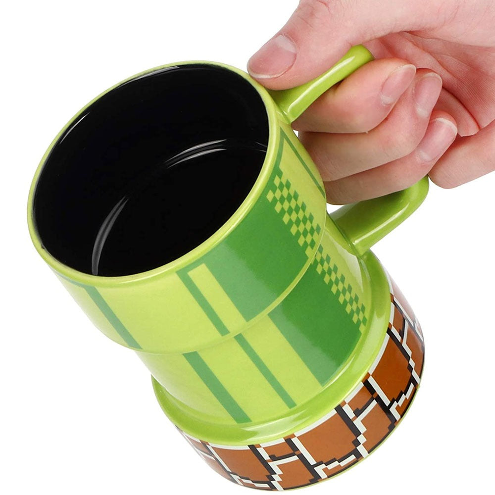 Taza Cerámica En Forma De Tubería Mario Bross Gamer Videojuegos