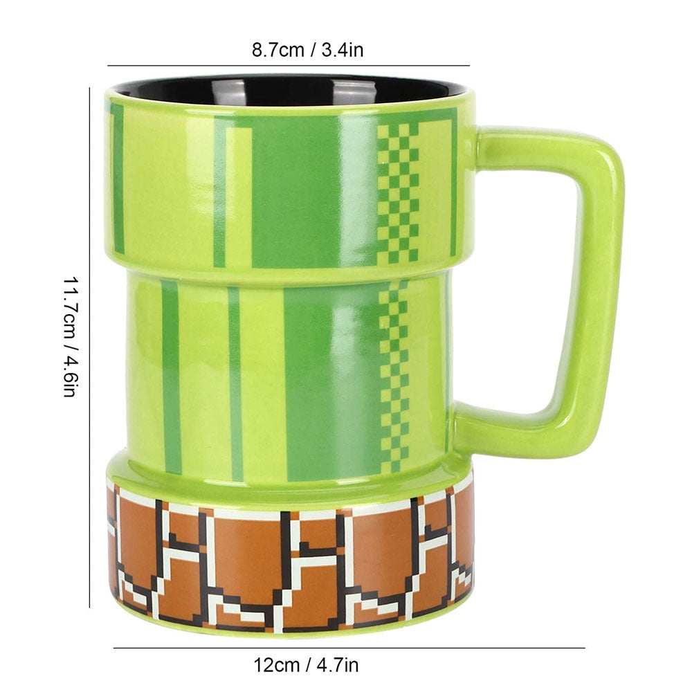 Taza Cerámica En Forma De Tubería Mario Bross Gamer Videojuegos