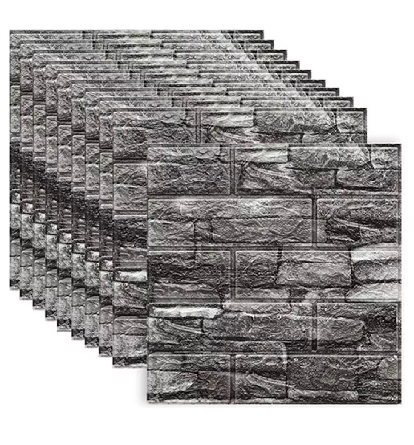 10 Pz Papel Tapiz 3d Pegatina Autoadherible Paredes Laja Gris HY72