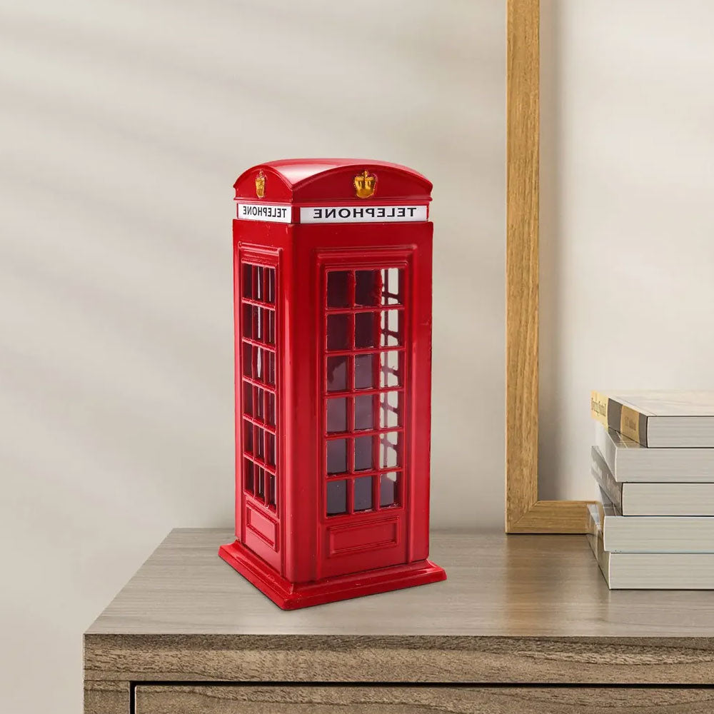 Alcancía Metálica Cabina Telefónica de Londres Roja | Alcancía Decorativa para Ahorro | Regalo Original para Hombre, Mujer, Cumpleaños, Día del Padre, Día de la Madre, San Valentín | 7.5 x 7.5 x 18.5 cm