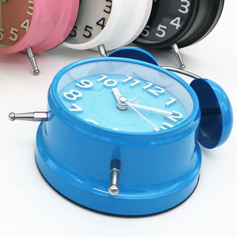 Reloj despertador de mesa redondo estilo Minimalsta Vintage Clásico Doble Campana Con Luz
