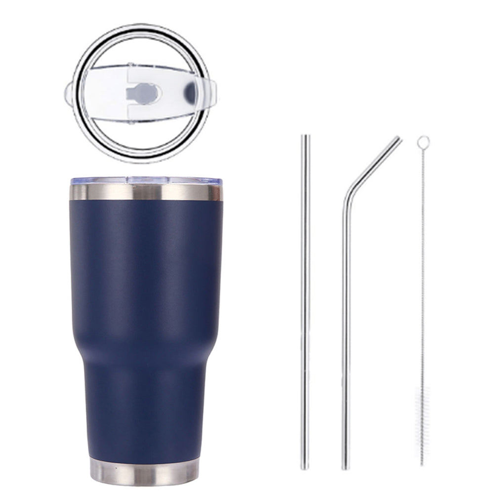 Termo Vaso de Acero Inoxidable 30oz Doble Pared Aislada al Vacío para Bebidas Frías y Calientes con Pajita y Popote Regalos Corporativo