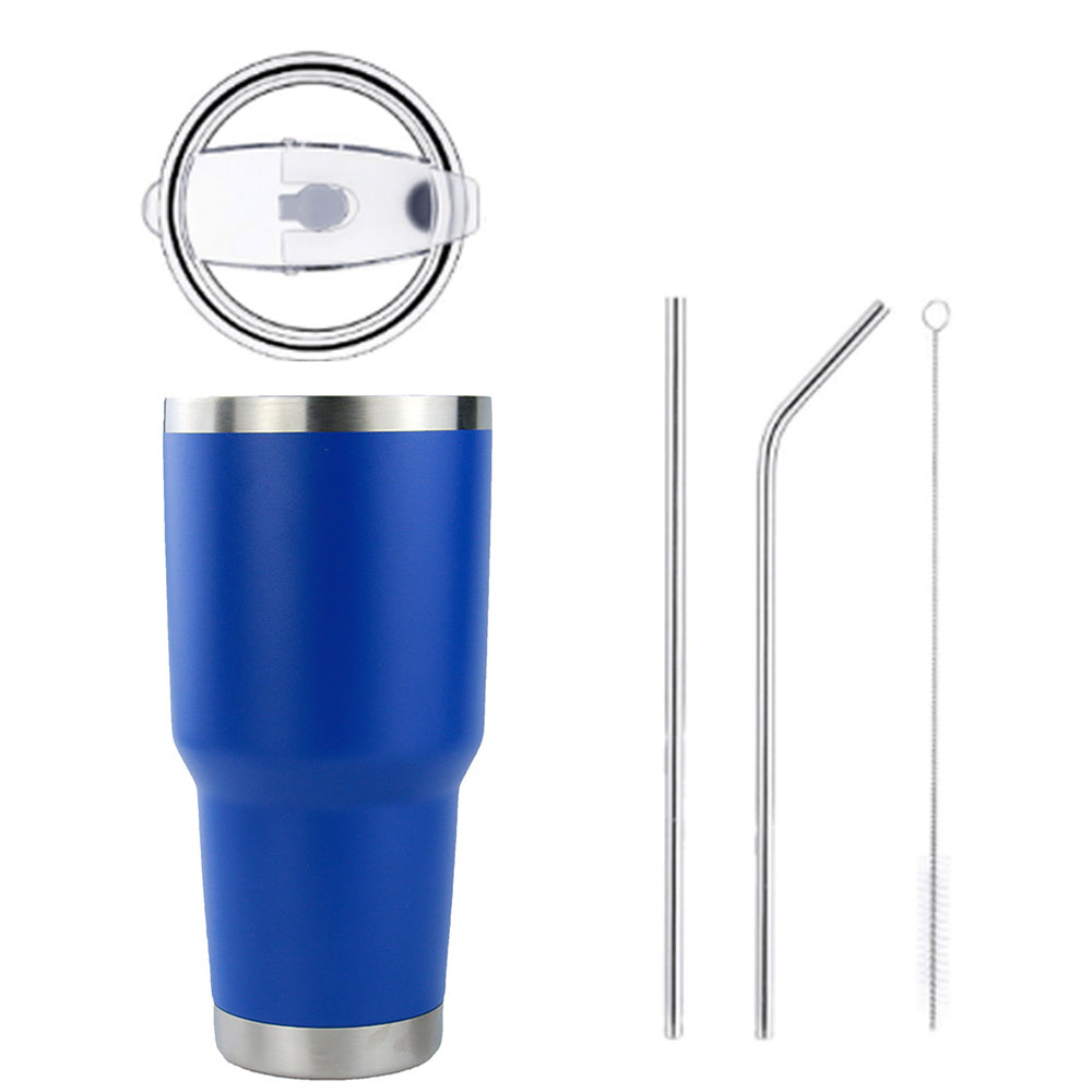 Termo Vaso de Acero Inoxidable 30oz Doble Pared Aislada al Vacío para Bebidas Frías y Calientes con Pajita y Popote Regalos Corporativo