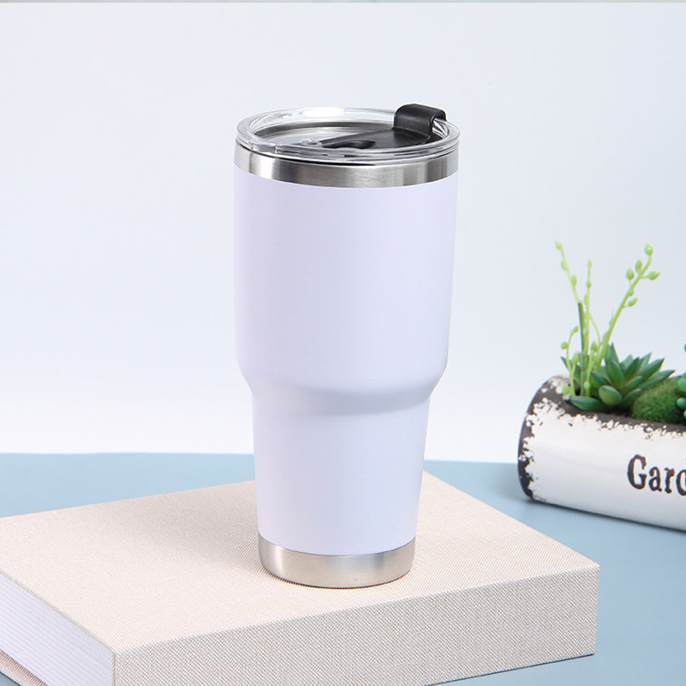 Termo Vaso de Acero Inoxidable 30oz Doble Pared Aislada al Vacío para Bebidas Frías y Calientes con Pajita y Popote Regalos Corporativo