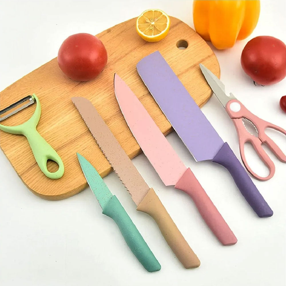 Juego De Cuchillos Profesionales Acero Inoxidable Multicolor En caja dura Para Regalo