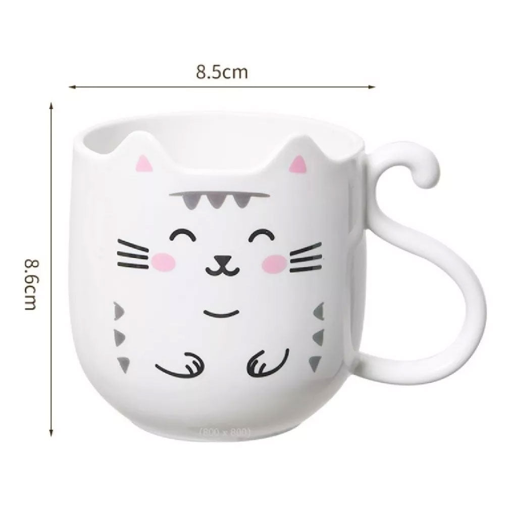 Set De 3 Tazas Plástico Diseño Gato Gatitos Kawaii Regalos