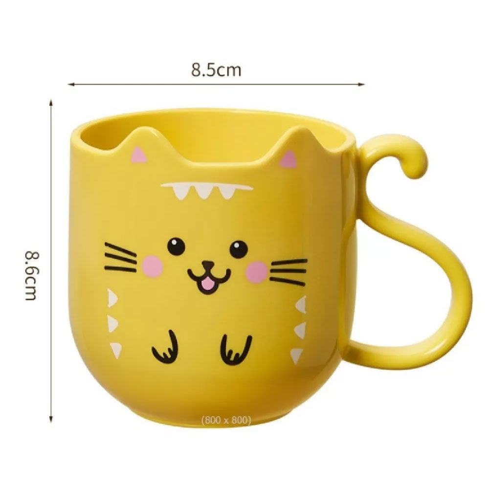 Set De 3 Tazas Plástico Diseño Gato Gatitos Kawaii Regalos
