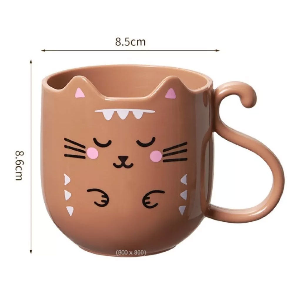Set De 3 Tazas Plástico Diseño Gato Gatitos Kawaii Regalos