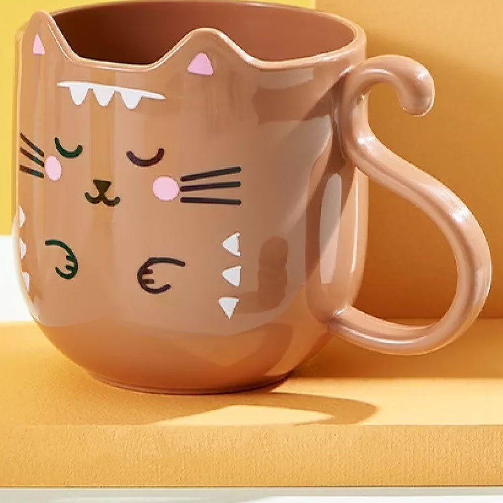 Set De 3 Tazas Plástico Diseño Gato Gatitos Kawaii Regalos