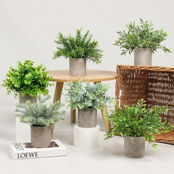 Set de 3 Macetas Decorativas de Plantas Artificiales Diseño Moderno para Interior y Exterior