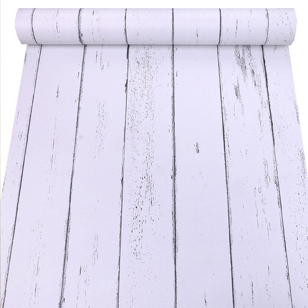 Papel Tapiz Diseño de Madera Blanca para una Decoración Minimalista y Moderna 10m x 45cm