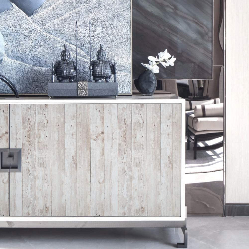 Papel Tapiz Adhesivo Efecto Madera Clásico Natural 10m x 45cm