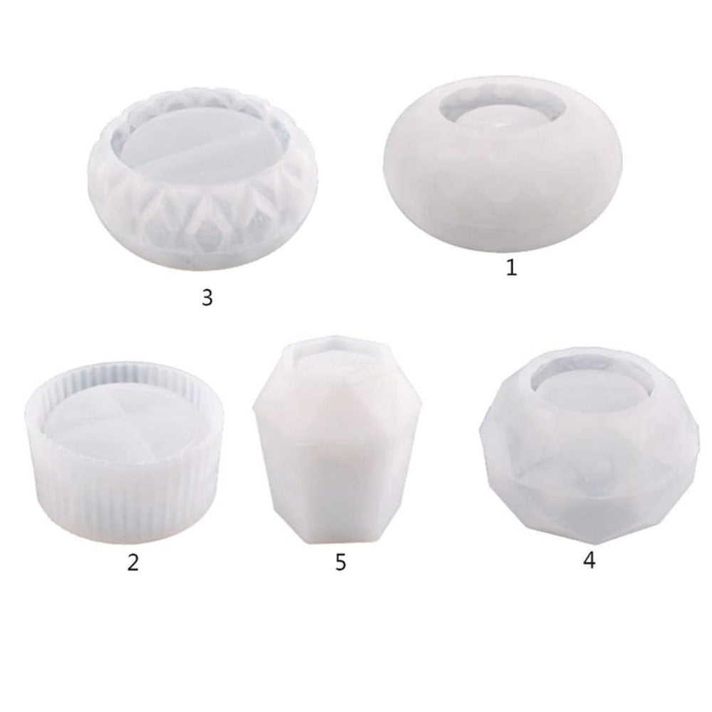 5 Moldes De Silicón Para Macetas De Cemento, Yeso Y Concreto