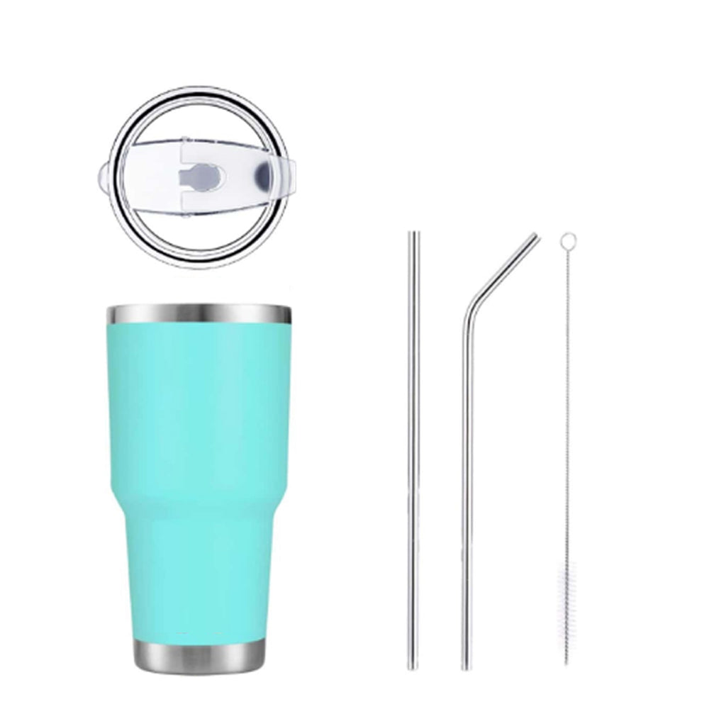 Termo Vaso de Acero Inoxidable 30oz Doble Pared Aislada al Vacío para Bebidas Frías y Calientes con Pajita y Popote Regalos Corporativo
