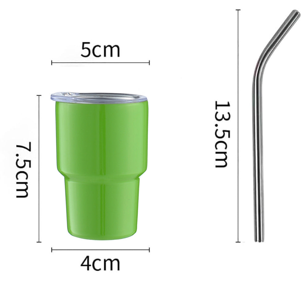 Shot Vaso de Chupito con Tapa y Popote, Vasos de Chupito de Doble Pared Aislados Kawaii Vaso de café espresso cosas lindas regalos divertidos, y originales